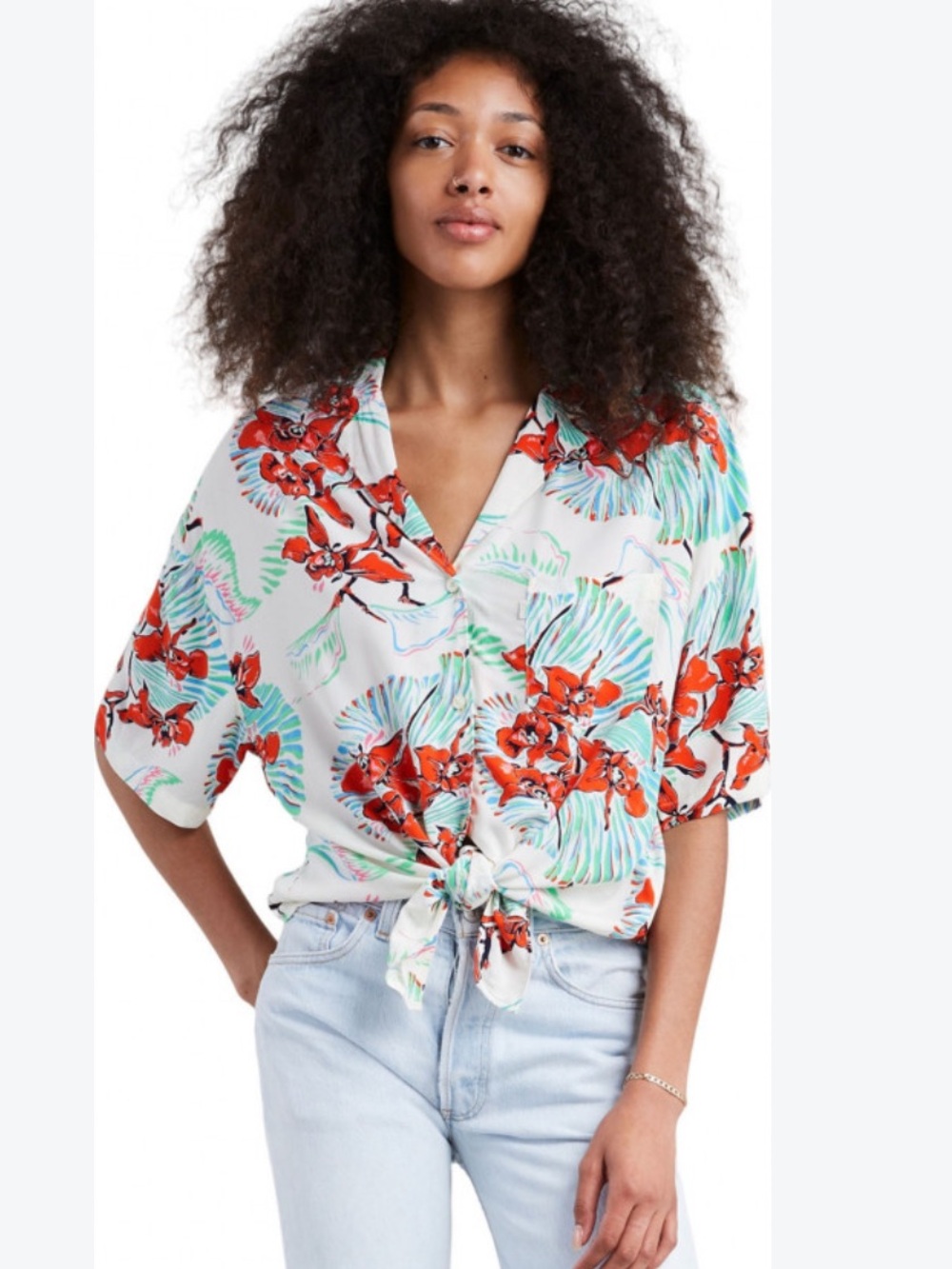 LEVI'S TROPICAL TIE FRONT SHIRT